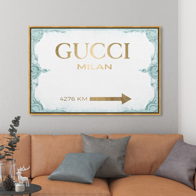 «Milan Sign Aqua», art textuel sur toile