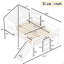 Lit mezzanine pleine grandeur avec glissade, lit maisonnette avec motifs en forme d'étoile en forme de lune et fenêtre, conception chic avec lumières à DEL, aucun sommier nécessaire