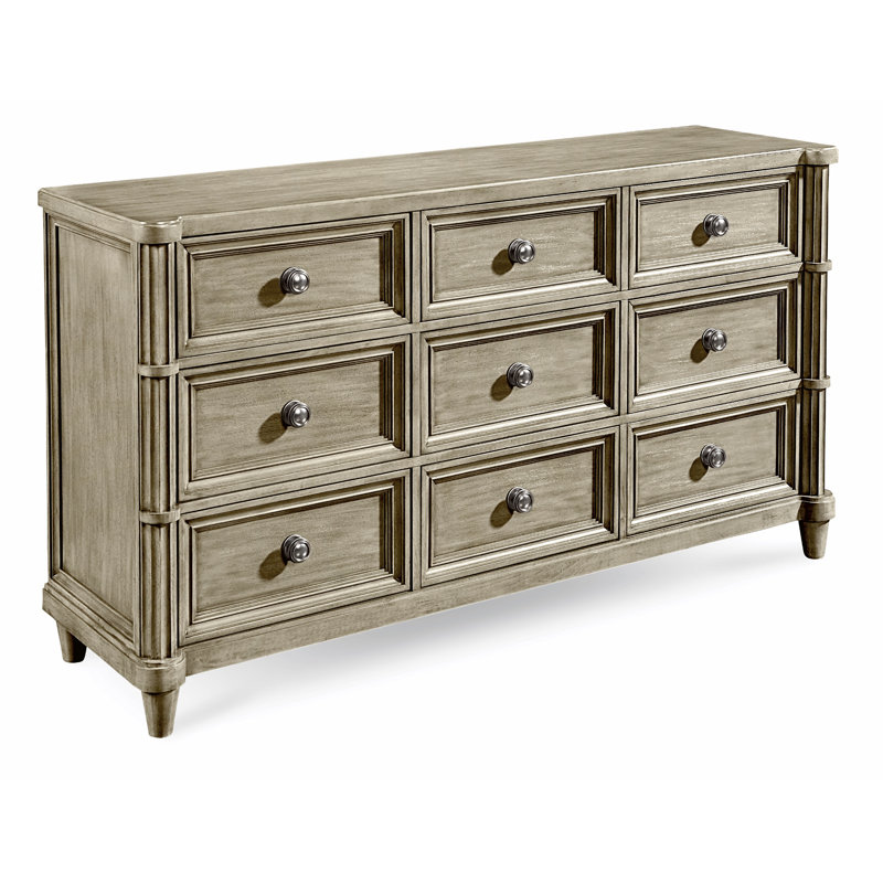 Commode standard 9 tiroirs Morrissey, Argent
