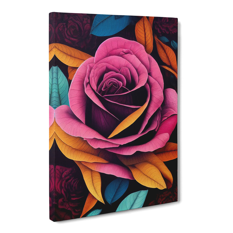 Franich Rose Painting Paisley - Wrapped Canvas, 76cm H x 50cm W