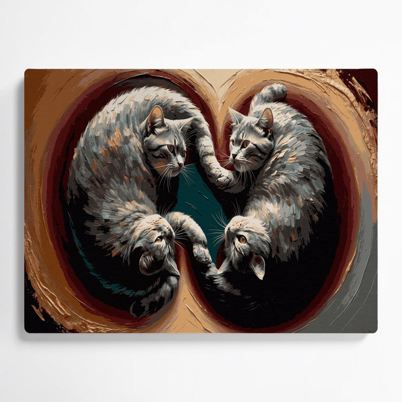 Cats European Shorthair, art mural en métal brun, H 24 po x l 36 po