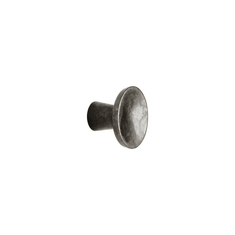 Brut Bronze Round Knob, White Bronze Medium