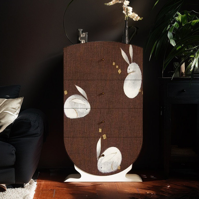 Modern eco-friendly four-drawer accent chest.