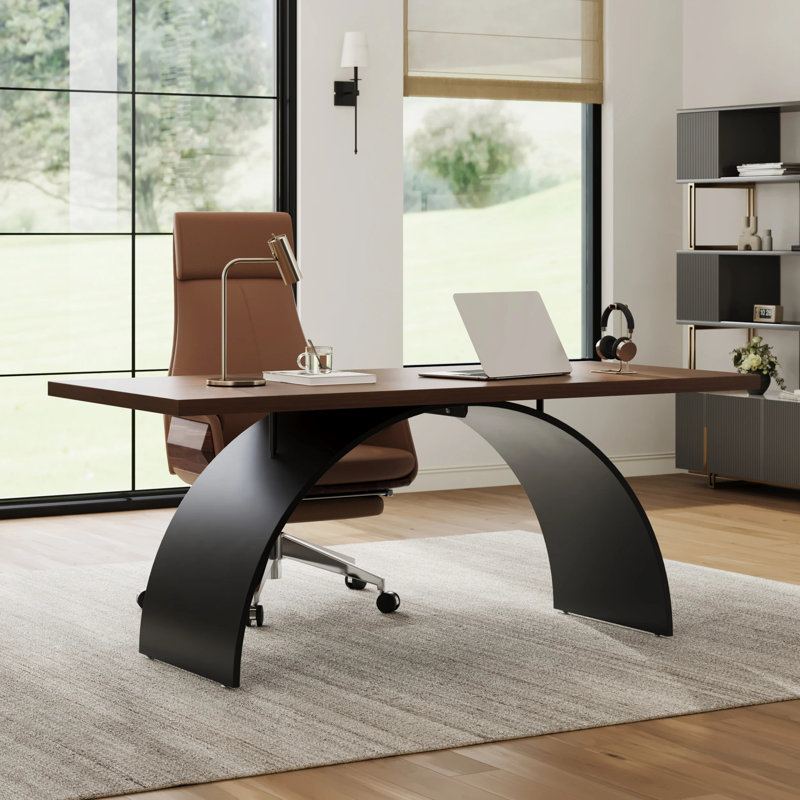 70.9-Inch Executive Desk,Writing Desk with Metal Base, Modern Simple Workstations Writing Table Conference Table for Home Office