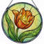 Panneau de vitrail 12 "H Tulip Flower-1770094835