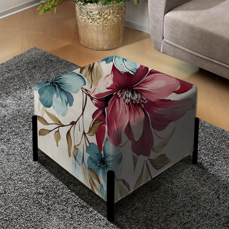 Motif de fleurs bohémiennes à motif écossais rose et bleu