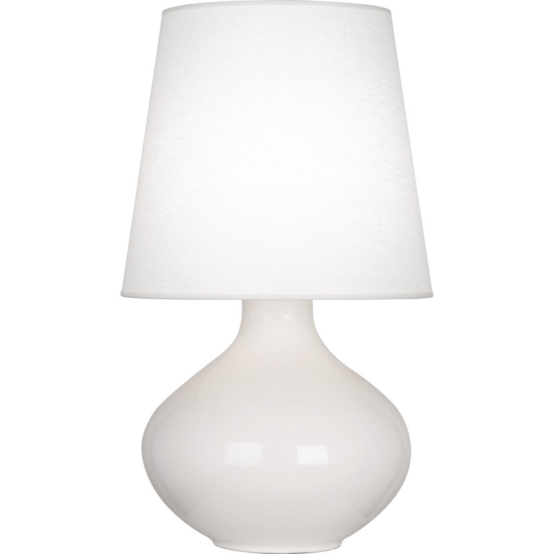 June Ceramic Table Lamp, Oyster Linen, Lily