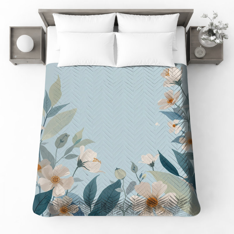 Couvre-lit matelassé Floral Botanical Illustration, Twin