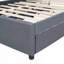 Lit plateforme double tapissier pleine grandeur avec 2 tiroirs et 1 lit gigogne simple, tête de lit classique, gris-1242860453