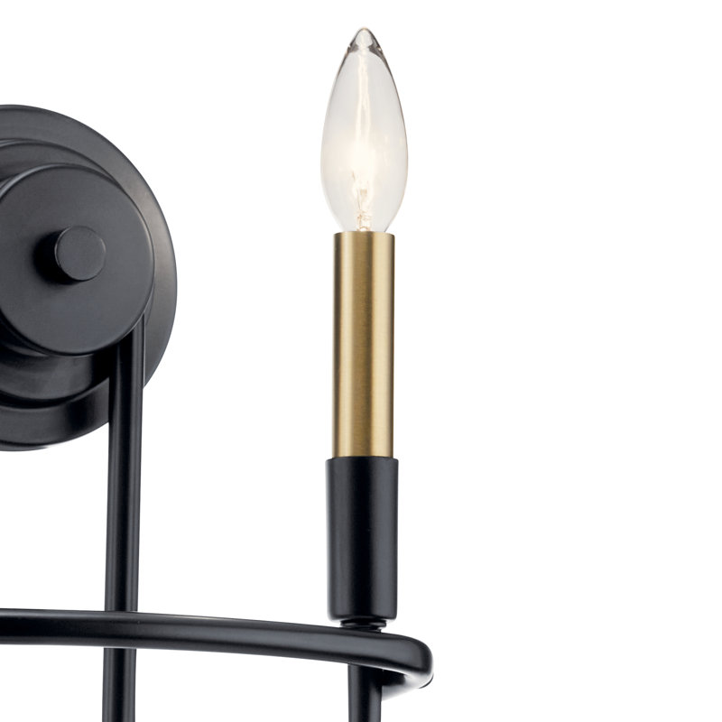 Kuzey Candle Wall Light, Black