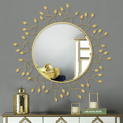 Miroir mural doré