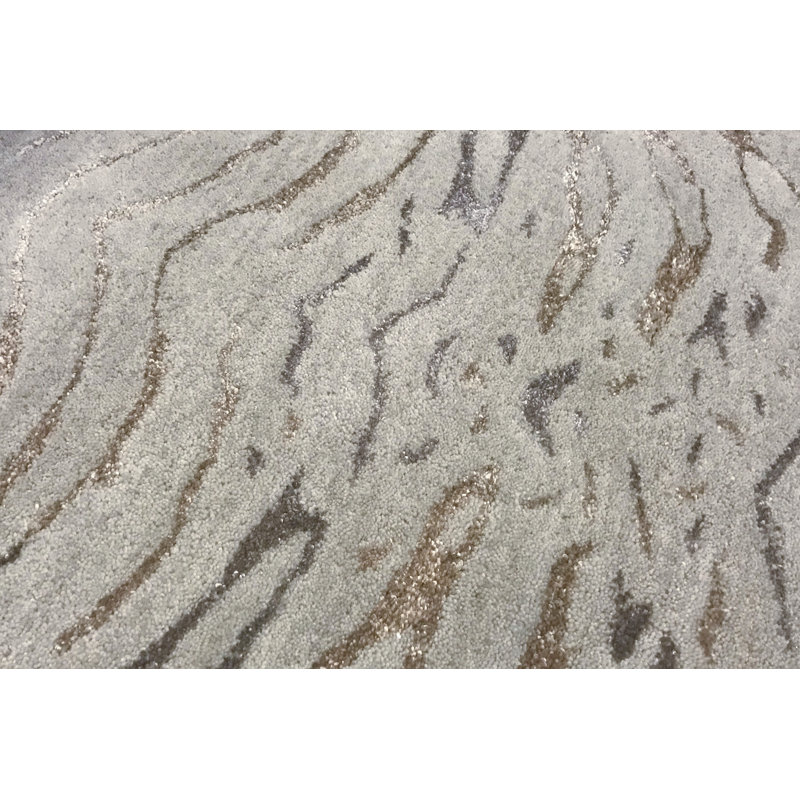 Hand-Knotted High-Quality Beige and Gold Area Rug