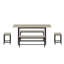 Ensemble de table de salle à manger extensible de 63 pouces pour 8 personnes, panneau de particules gris doux, table de cuisine rectangulaire avec 2 bancs et 2 tabourets, structure en T en métal, peu encombrant