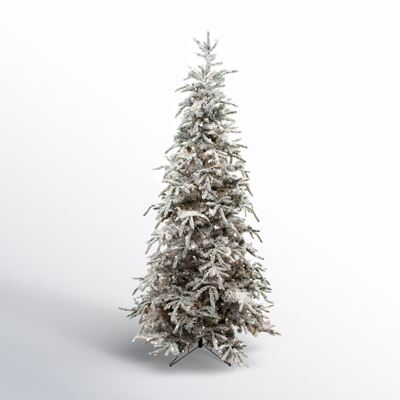 Sapin de Noël artificiel illuminé, Clôture de roseaux H 6,5 pi.