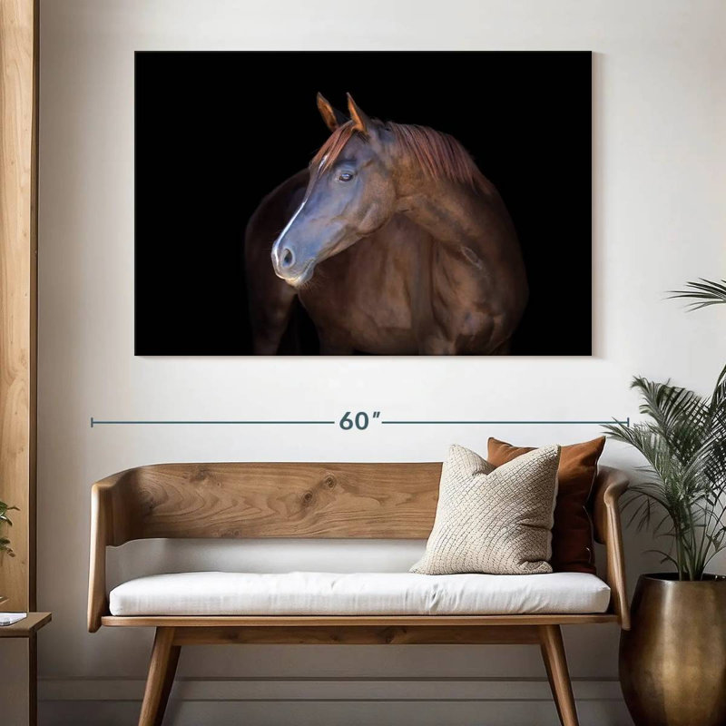 Dark Brown Horse, 34" H x 51" W