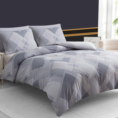 Premium Duvet Cover Set Double Brushed Microfiber Reversible With Zipper Closure & Corner Ties