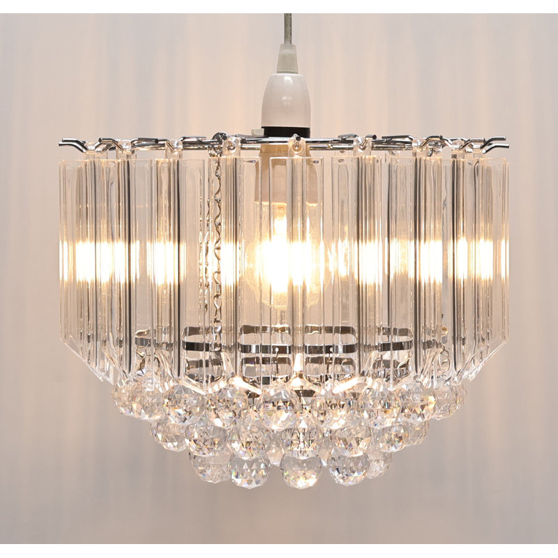 22cm H Acrylic Round Pendant Shade ( Screw On ) in Clear