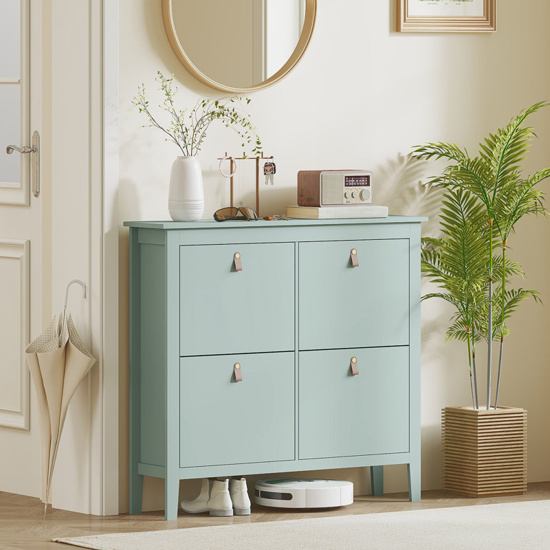 20 Pair Shoe Storage Cabinet, Green