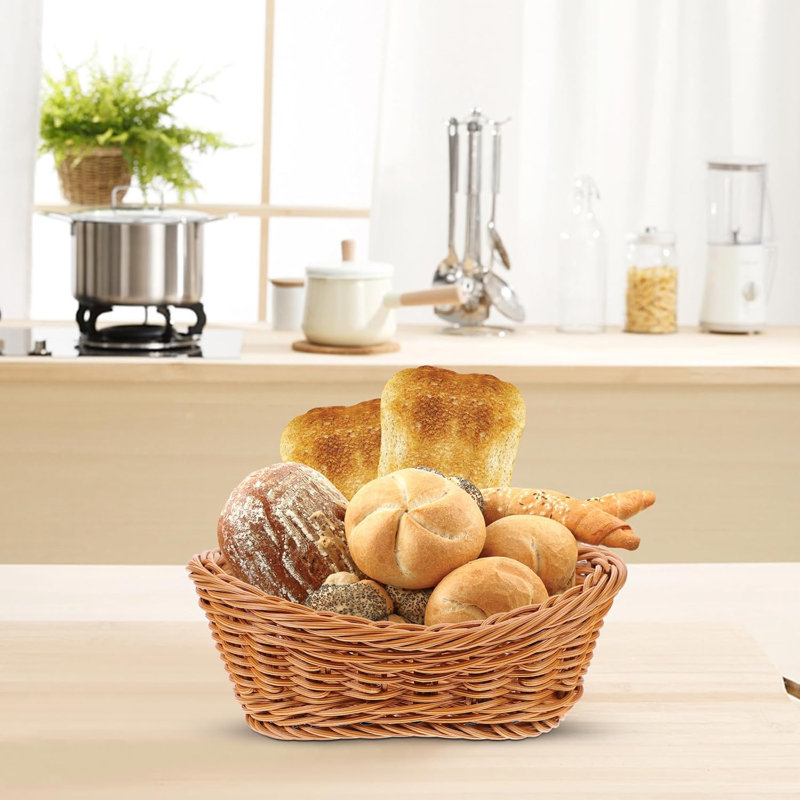 Panier à pain en osier de cuisine 1 pièce, panier de rangement pour fruits, plateau à bonbons décoratif multifonctionnel