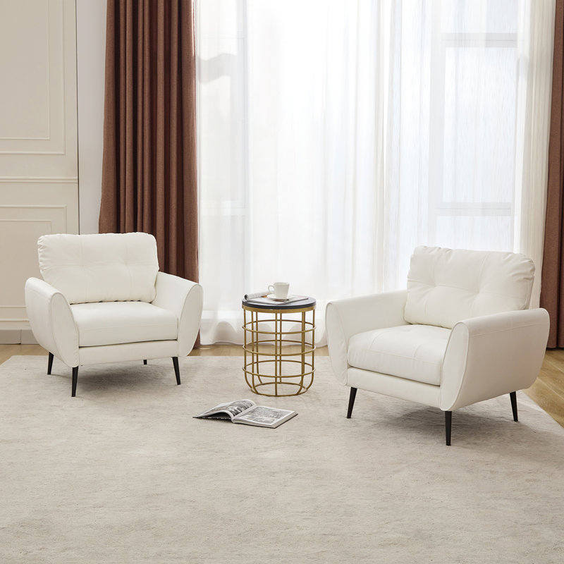 Corvo Faux Leather Armchair, White