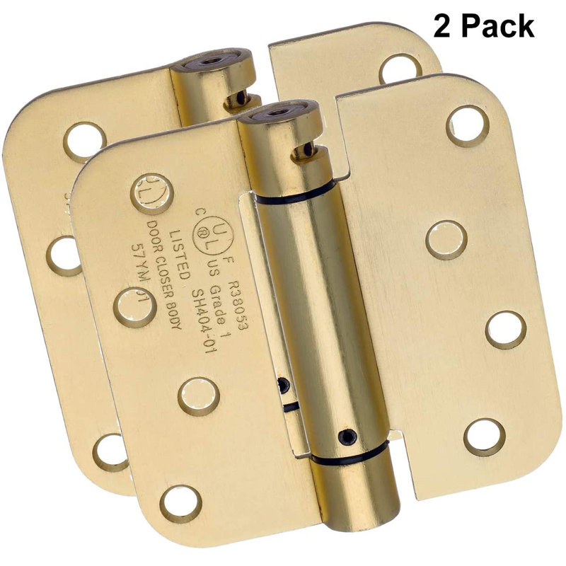 Charnières de porte à ressorts H 4 po x l 4 po, Laiton