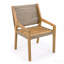 Chaise de salle à manger d'extérieur - Bois d'acacia et osier avec meubles de patio à coussin crème - Finition teck et brun wicke - Ensemble de 2