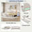 Extendable Upholstered Daybed With 2 Storage Drawers And Led Light-279370676