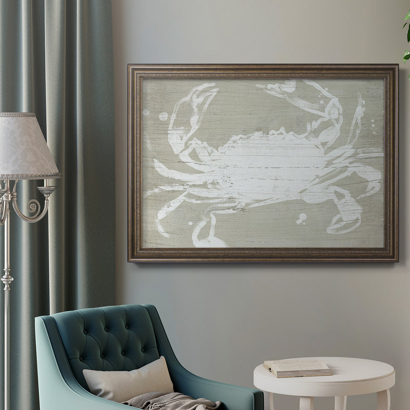 «Weathered Crab I», peinture sur toile encadrée, H 18 po x l 27 po x P 2,5 po