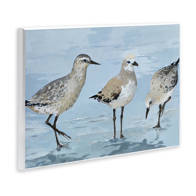 Plaque murale «Sandpipers Beach Coastal Scene» par Lorenzo Collective, H 13 po x l 19 po