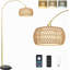 Lampe de table bohémienne en métal doré avec abat-jour arc et table d'appoint