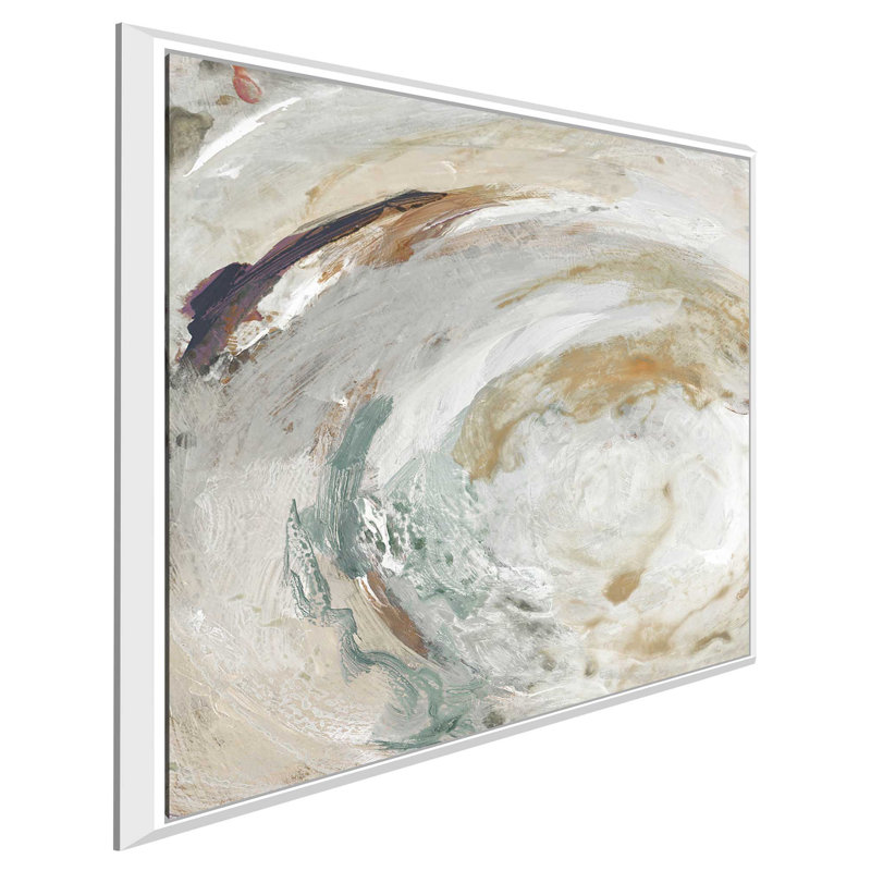 «Nature Swirl Square I», reproduction de peinture acrylique, H 39,5 po x l 39,5 po x P 2 po, Cadre flottant blanc