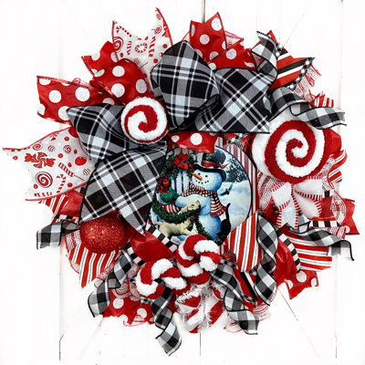 Couronne de bonhomme de neige déco 20 po