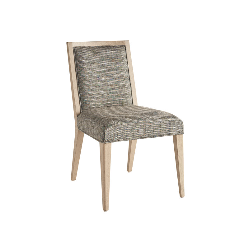 Sunset Key Nicholas Upholstered Back Side Chair, Green/Gray/Brown Polyester