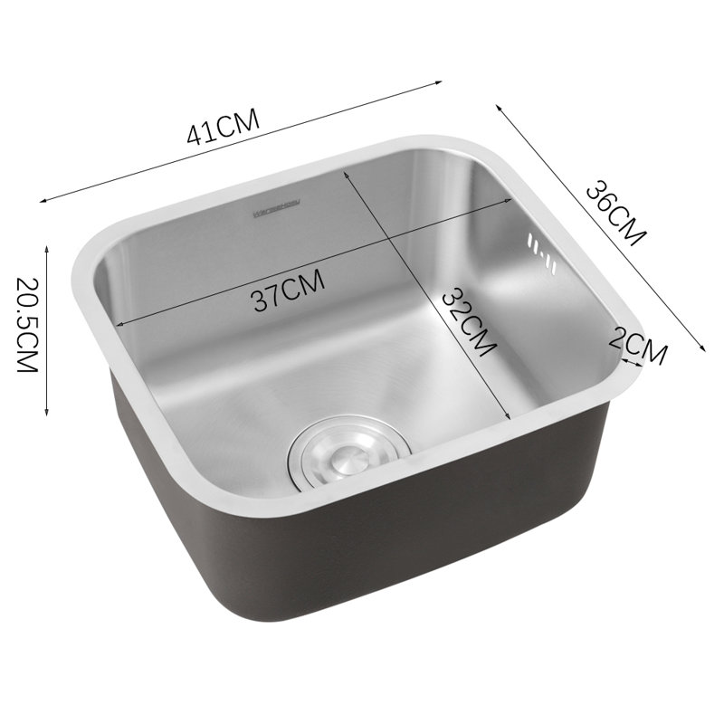 Belfry Kitchen Scout 360mm W Single Bowl Stainless Steel Kitchen Sink