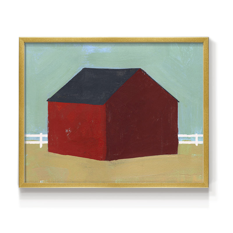 Big Red One III -Framed Print - Restickable, 11" H x 14" W, Gold