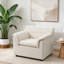 Fauteuil d'appoint rembourré surdimensionné et déhoussable de 97 cm de large, fauteuil en chenille, canapé une place pour salon-44177345