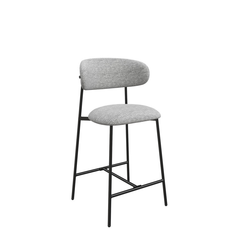 Luna Fabric Counter Bar Stool, Grey