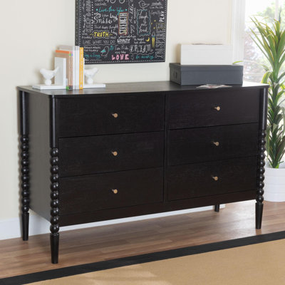 Lucera Mid-Century Bobbin Wood 6-Drawer Dresser by Red Barrel Studio