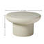 Table d'appoint moderne 31,50 po x 31,50 po x 17,72 po, table d'appoint ronde en fibre de verre crème texturée pour salon et bureau, aucun assemblage requis.
