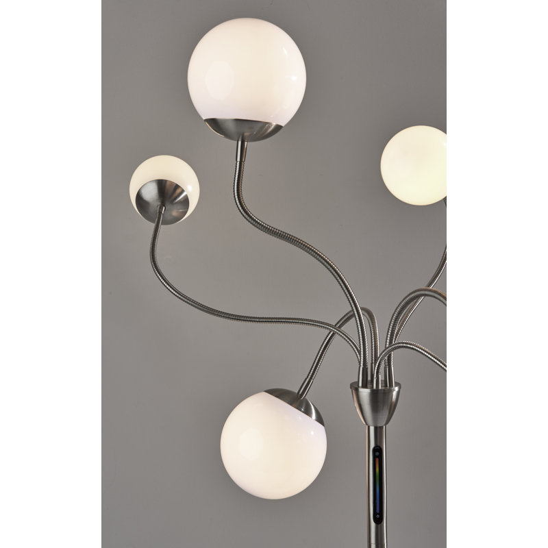 Phoebe 64'' Brushed Steel LED Tree Floor Lamp