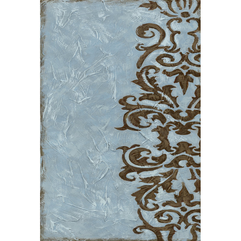 Silver Damask VI - Wrapped Canvas Print, 122cm H x 81cm W x 3.8cm D