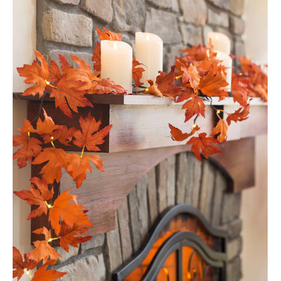 72'' in. Lighted Faux Maple Garland