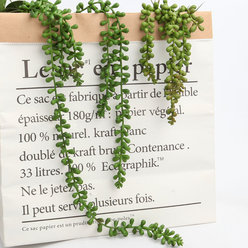 Artificial Succulents Hanging Faux Plants Fake String of Pearls, 13.8" H x 3" W x 3" D