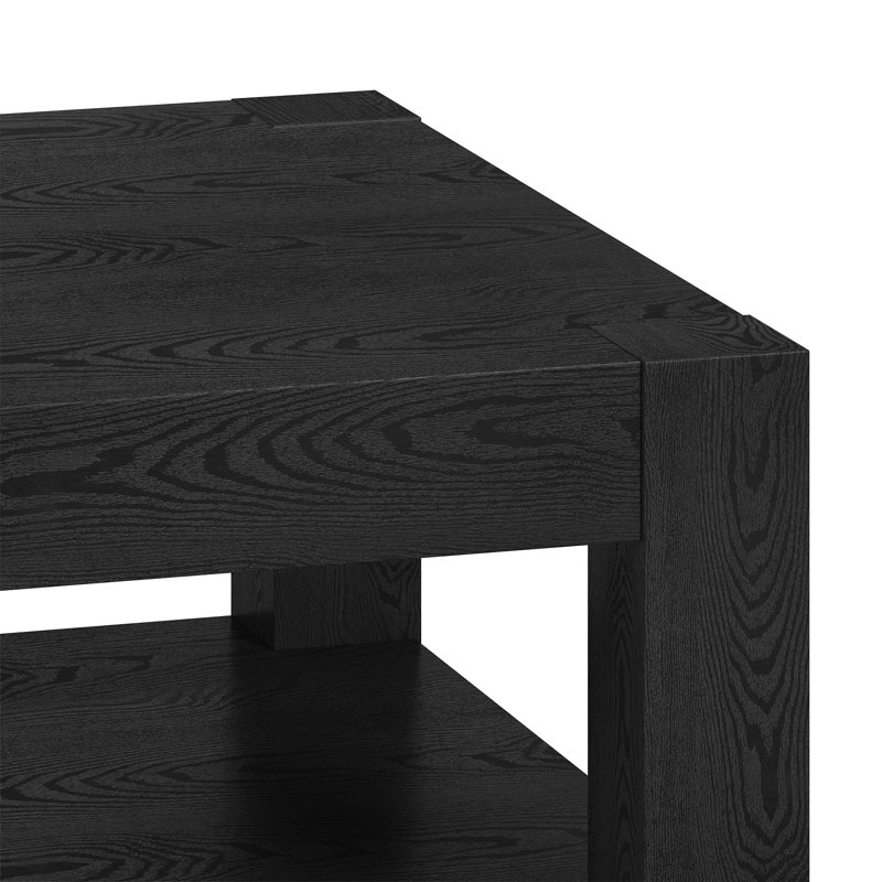 Table basse avec rangement Hughes, Grain noir