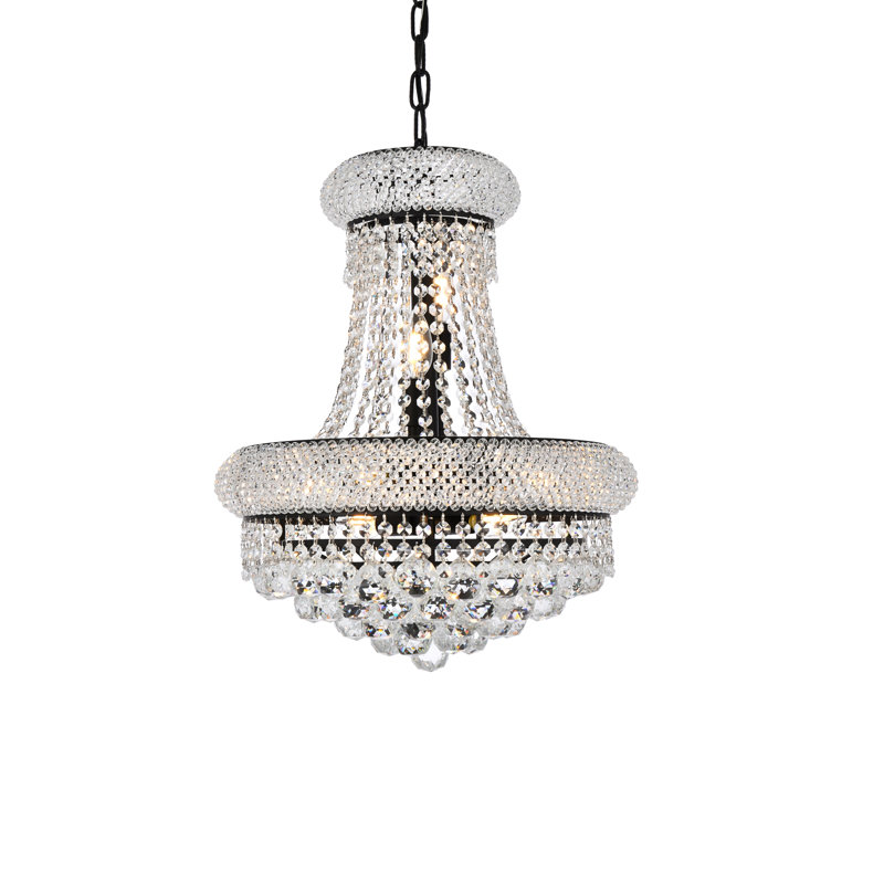 Hallsburg 8-Light Dimmable Empire Chandelier, Royal Cut, Black