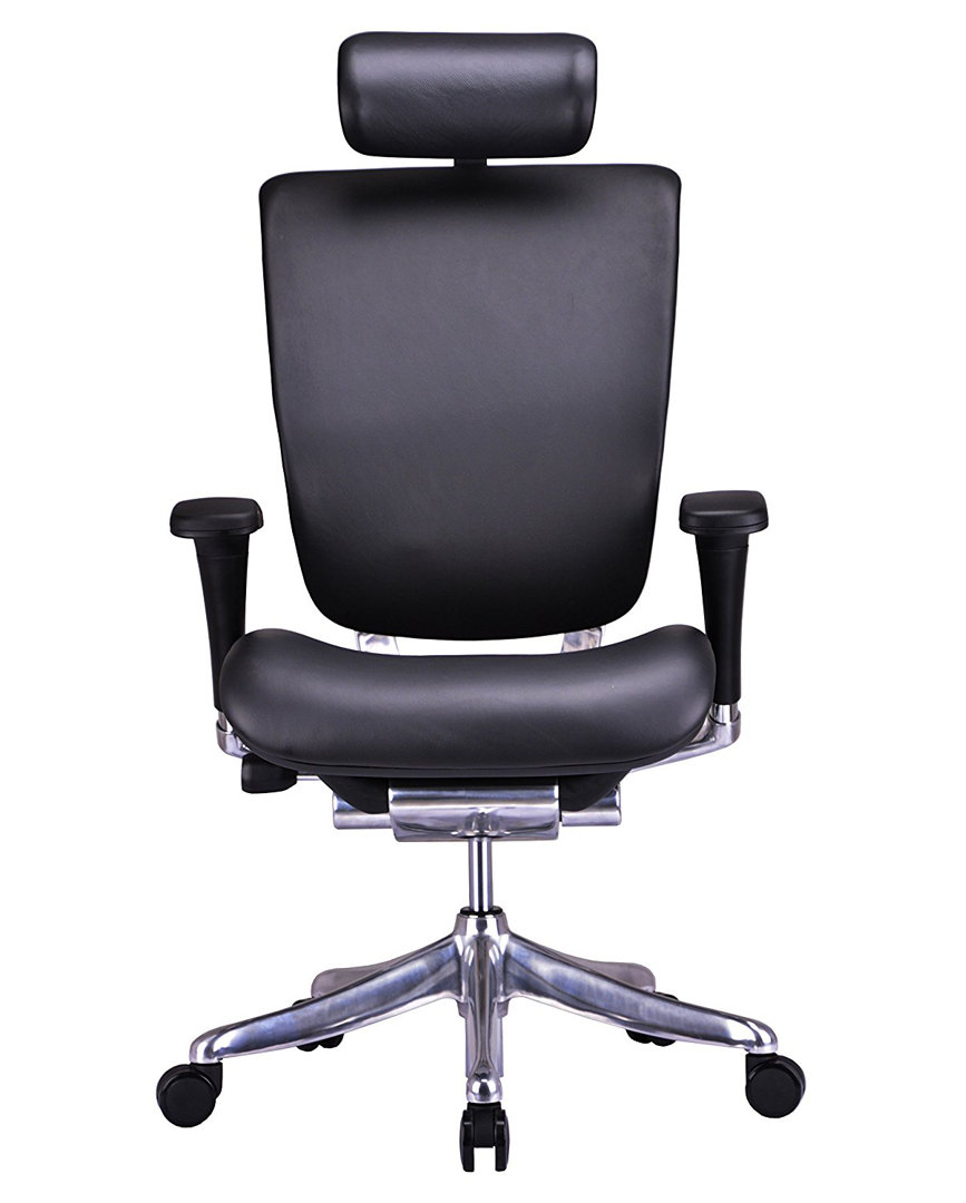 Ergonomic High Back Genuine Leather Executive Chair Fully Adjustable with Adj Lumbar Support Symple Stuff