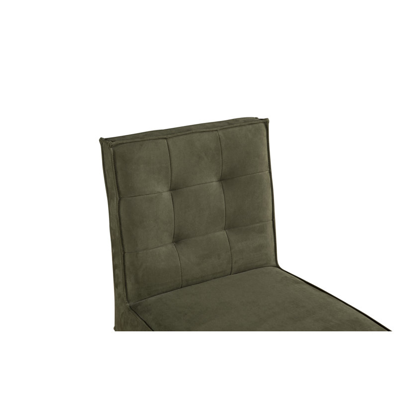 Aven Upholstered Stool with Solid Wood Frame, Suede-Green