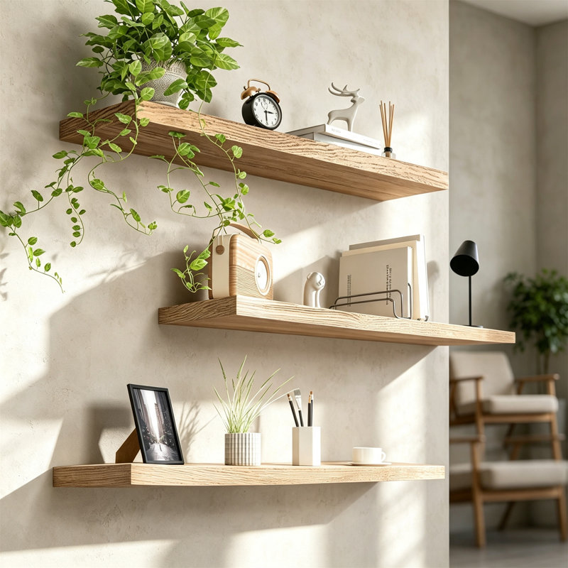 Solid Wood Floating Shelf