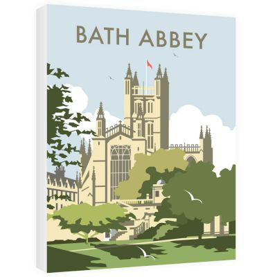 Bath Abbey by Dave Thompson Vintage Advertisement Wrapped on Canvas