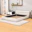 Grand lit plateforme tapissier avec tête de lit et lattes Mekael-715371871